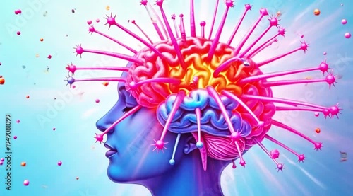 Wallpaper Mural A video showcasing a creative and colorful illustration of the human brain Torontodigital.ca