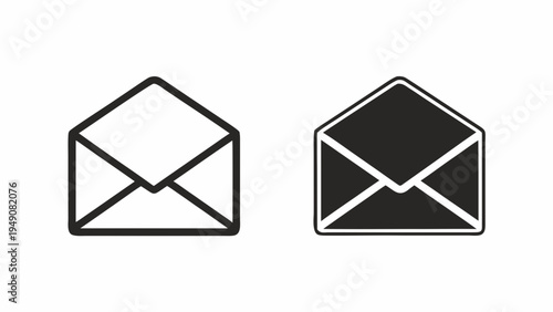 Set of 2 envelope icons vector