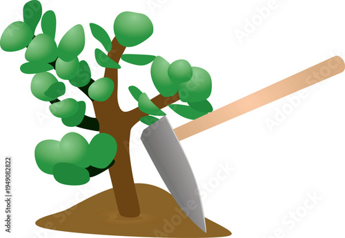 Metal garden hoe. vector illustration	
