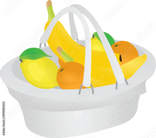 Picnic basket full of food, vector