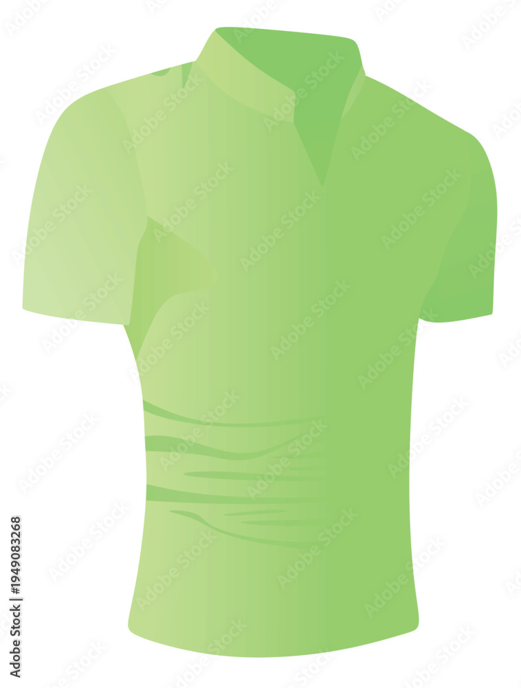 Naklejka premium Green v neck t shirt. vector illustration