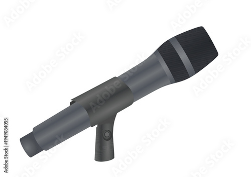 Grey microphone stand. vector illustration