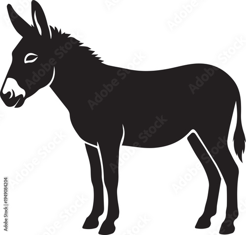 Donkey silhouette vector illustration with graphic can be used for logos