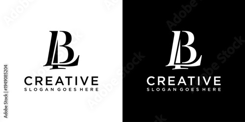 LB or BL initial letter logo design vector template