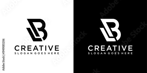 LB or BL initial letter logo design vector template