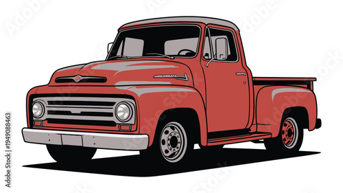 red truck isolated on white