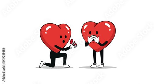 heart character refusing a proposal.