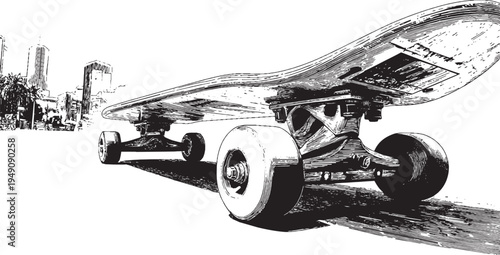 Skateboard silhouette, vector illustration. This vector illustration can be used in any size you like for advertising, logos, and other work.