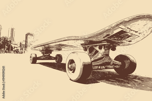 Skateboard silhouette, vector illustration. This vector illustration can be used in any size you like for advertising, logos, and other work.