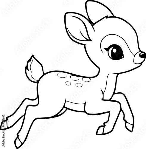 cute baby deer black silhouette wild life