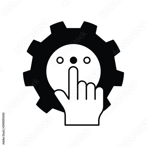 Self Service icon with white background vector stock illustration