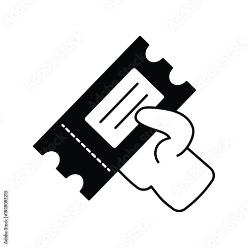 Ticketing icon with white background vector stock illustration