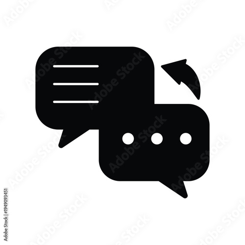 Response icon with white background vector stock illustration