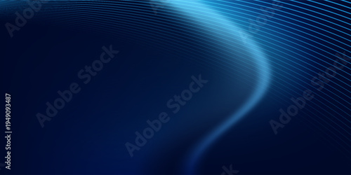 Abstract Technology blue curve, Modern tech banner, corporate business concept, hi-tech abstract background