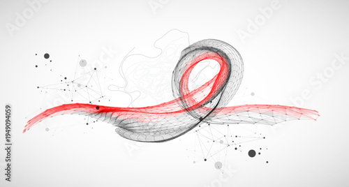 The abstract wave is made in a frame style. Template for science and technology presentation.