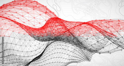 The abstract wave is made in a frame style. Template for science and technology presentation.