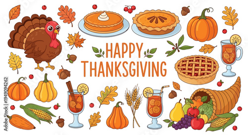 Happy Thanksgiving holiday celebration food.