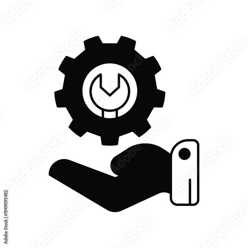 Service icon with white background vector stock illustration