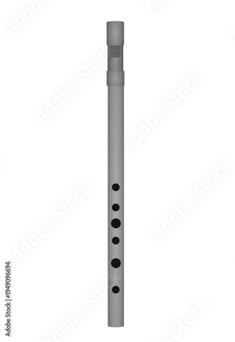Grey whistle flute. vector illustration