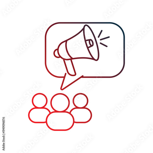 Advocacy icon with white background vector stock illustration