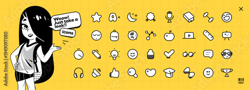 School Icon Comic University and Youth Study for College Student Campus with A Drawn Illustration. History Research and Hand Line Art for Education, Science, and Classroom Learning. Flat Digital