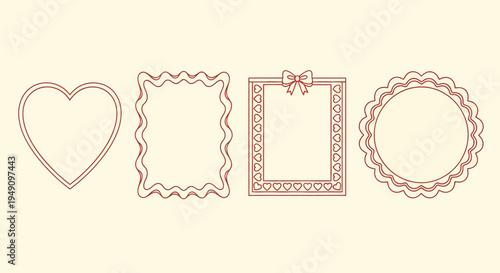 Collection of decorative photo frame outlines.