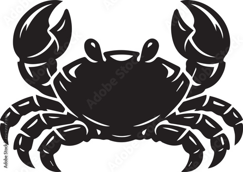 Black silhouette of a crab with raised claws