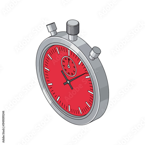 Stopwatch Illustration Timing Device Measurement Sports Fitness Running Workout Training Clock Precision Accurate Graphic Design Vector Image