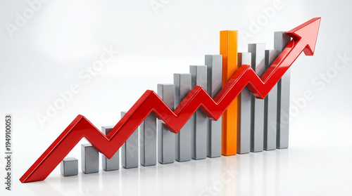 Business Growth and Financial Success Concept with Red Upward Arrow and Highlighted Bar Chart Free Download Business Growth and Financial Success Concept with Red Upward Arrow and Highlighted Bar Chart - GFXLoad