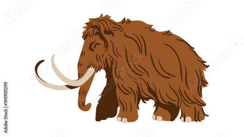 Prehistoric Woolly Mammoth Extinct Elephant Illustration