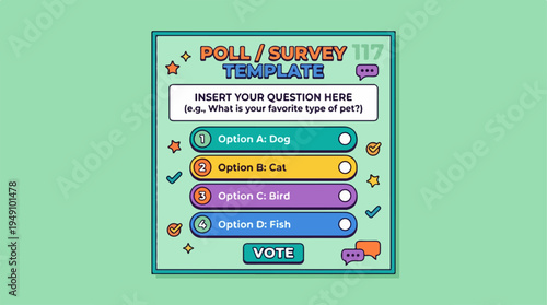 Interactive Poll Survey Template for Social Media Engagement.