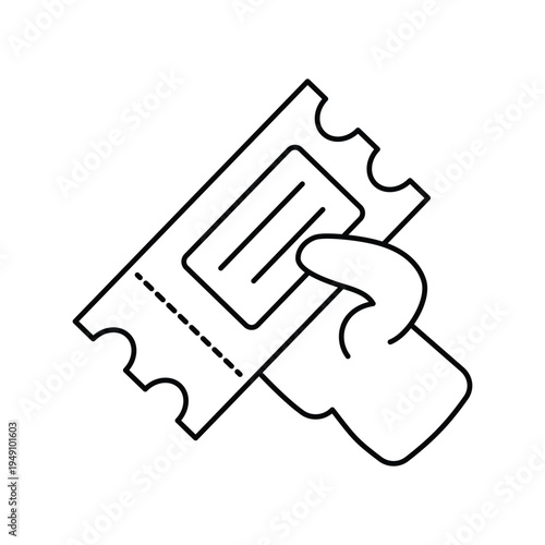 Ticketing icon with white background vector stock illustration