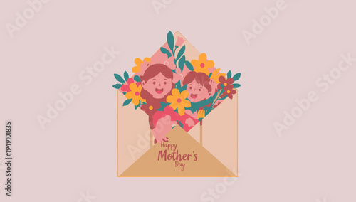 Happy Mother's Day greeting card design.