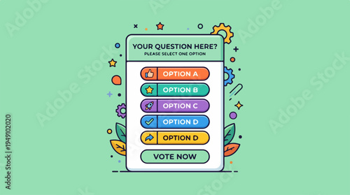 Online Poll Survey Interface with Multiple Choice Options.