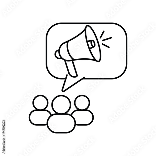 Advocacy icon with white background vector stock illustration