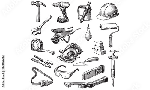 Construction Tools and Safety Icons