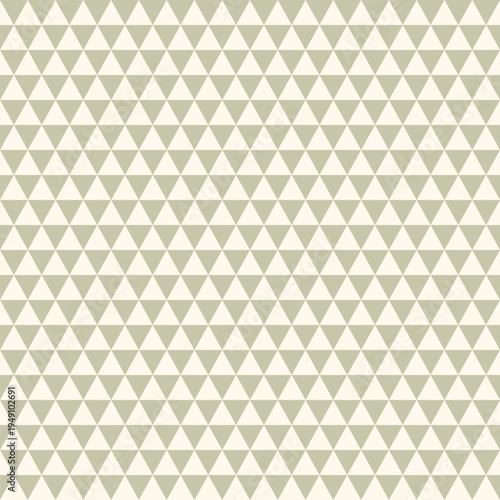 Seamless ivory and sage green geometric triangle pattern. Modern repeating background for wallpaper, packaging, textile, branding, and web design.