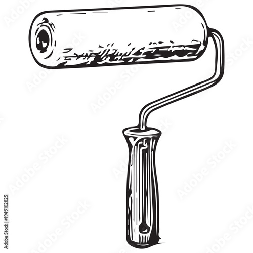 Paint Roller Illustration Painting Tool Construction Renovation Equipment
