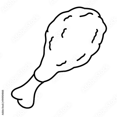 Chicken Thigh icon vector