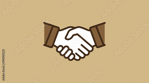 Professional handshake icon representing business agreement and partnership.