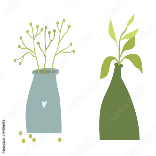 Cute flowers with leaves inside plant pot