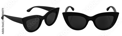 Black sunglasses, isolated on white background, full depth of field. File contains clipping path.