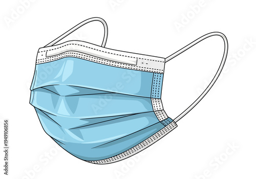 Blue surgical face mask protection.