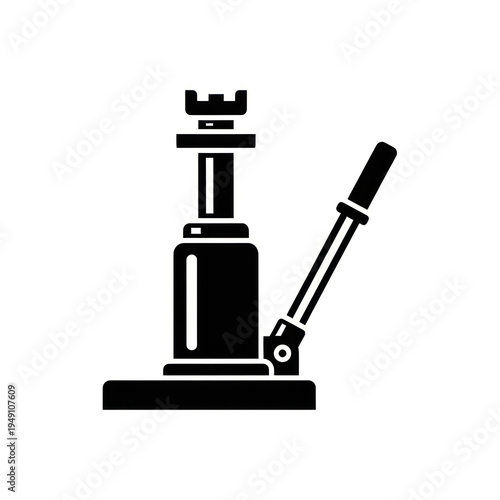 Manual bottle corking lever device on sturdy base with industrial design and lever action.