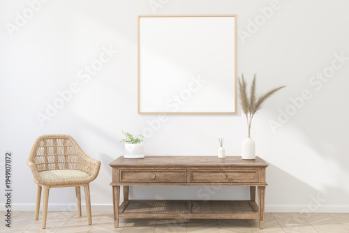 Square frame mockup. 3d render.