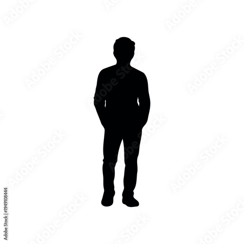 Man casual silhouette icon vector illustration on white background