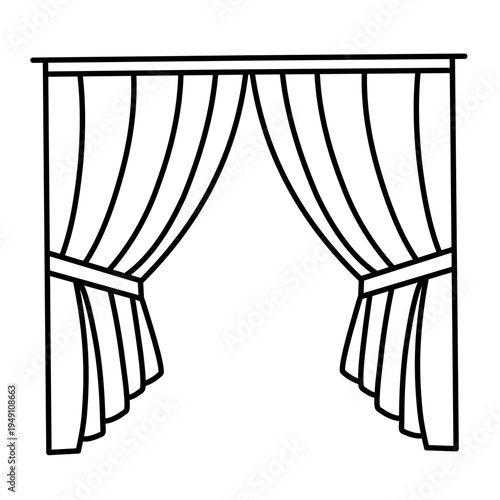 Window Curtain Icon Vector