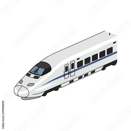 High Speed Train Illustration Vector Graphic Transportation Design Cartoon Style Vehicle Drawing Digital Art Simple Animation