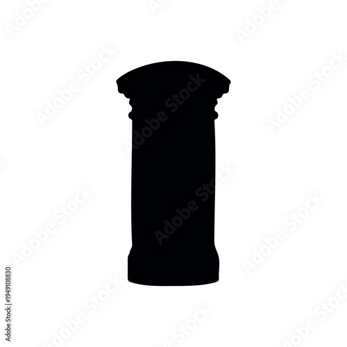 Postbox silhouette icon vector illustration on white background