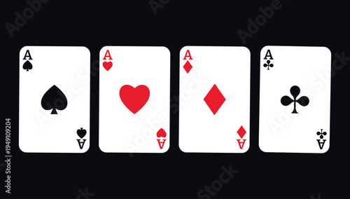 Playing cards set illustration casino game deck symbols spades hearts diamonds clubs gambling card vector design entertainment